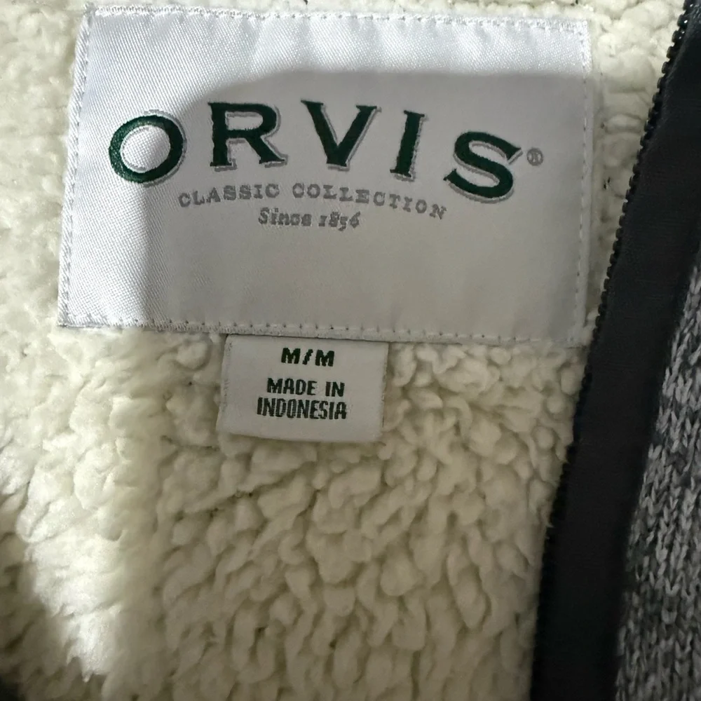 Orvis Quarter Zip Sherpa Lining Pullover Fly Fishing (Men's Medium) Heather Gray